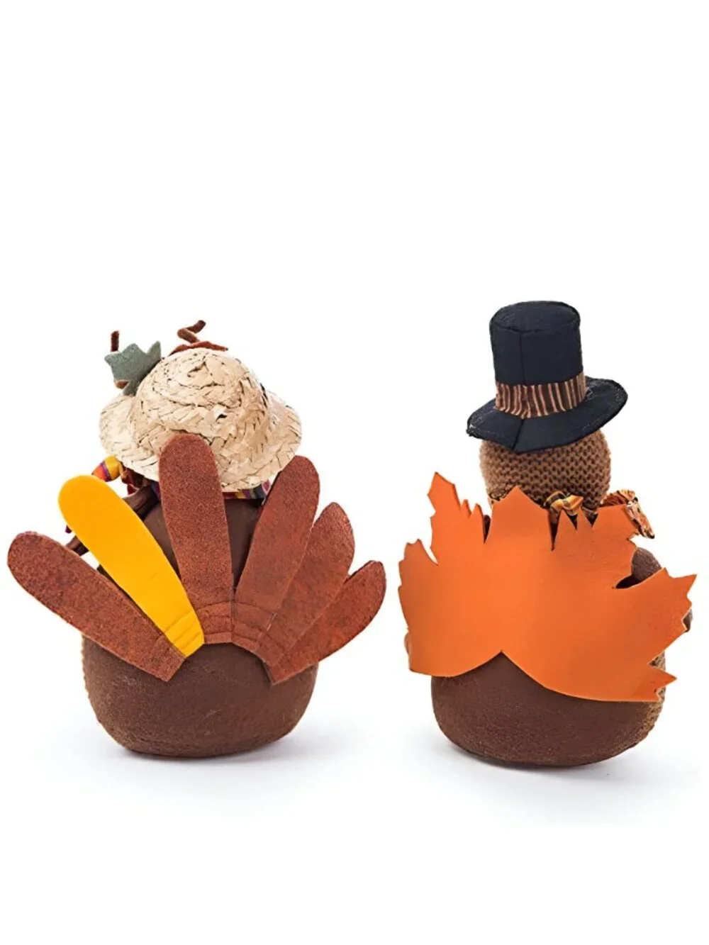 2 Pack Stuffed Turkey Couple Doll Thanksgiving Table Decoration